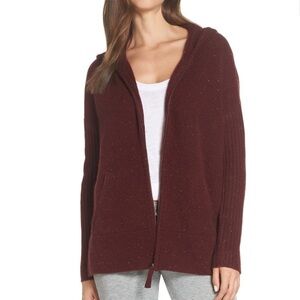 SILVIA NOVELLI Wool Made in Italy Zip Hoodie In Brown women’s size M